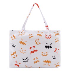 Pumpkin Faces Pattern Medium Tote Bag by Sobalvarro