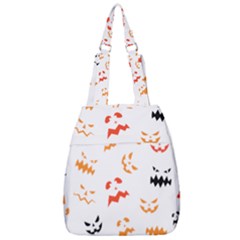 Pumpkin Faces Pattern Center Zip Backpack by Sobalvarro