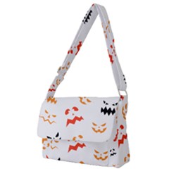 Pumpkin Faces Pattern Full Print Messenger Bag (s) by Sobalvarro