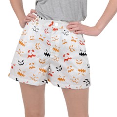 Pumpkin Faces Pattern Ripstop Shorts by Sobalvarro