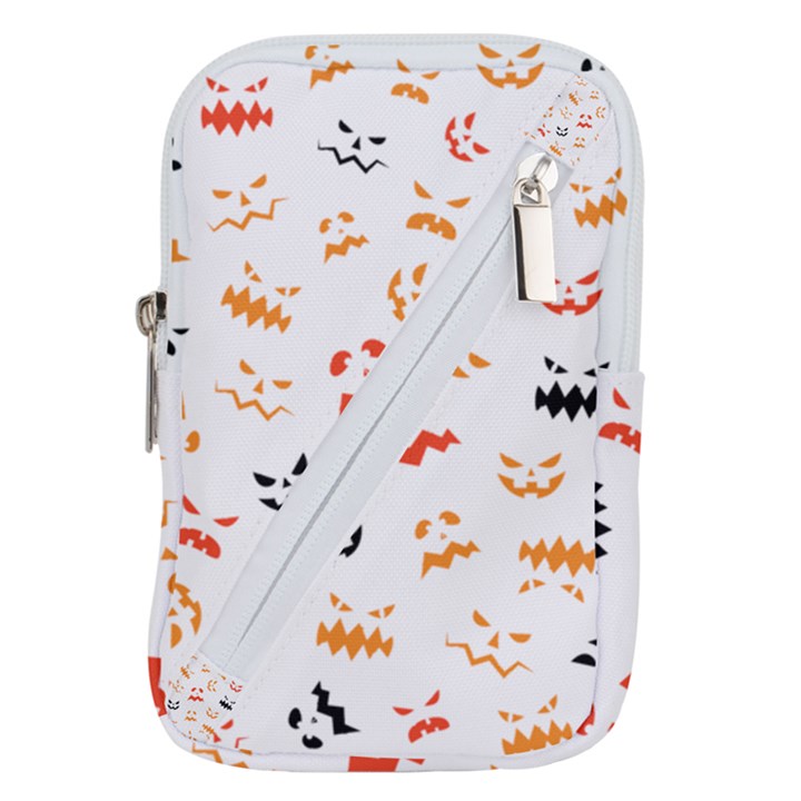 Pumpkin Faces Pattern Belt Pouch Bag (Large)