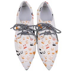 Pumpkin Faces Pattern Women s Pointed Oxford Shoes by Sobalvarro