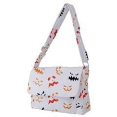 Pumpkin Faces Pattern Full Print Messenger Bag (m)