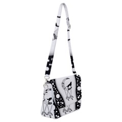 Wonderful Moon With Black Wolf Shoulder Bag With Back Zipper by FantasyWorld7