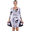 Wonderful Moon With Black Wolf Quarter Sleeve Skater Dress View1