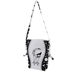 Wonderful Moon With Black Wolf Folding Shoulder Bag by FantasyWorld7