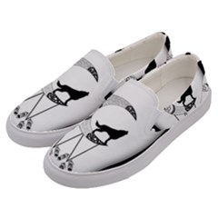 Wonderful Moon With Black Wolf Men s Canvas Slip Ons by FantasyWorld7