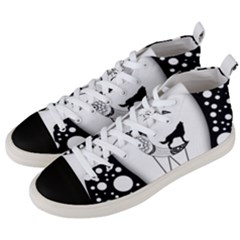 Wonderful Moon With Black Wolf Men s Mid-top Canvas Sneakers by FantasyWorld7