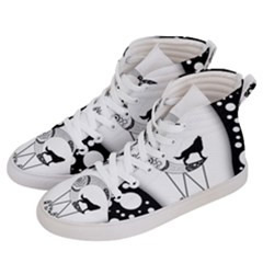 Wonderful Moon With Black Wolf Women s Hi-top Skate Sneakers by FantasyWorld7