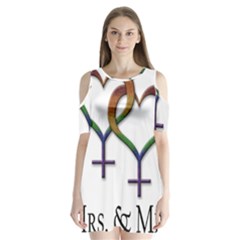 Mrs  And Mrs  Shoulder Cutout Velvet One Piece by LiveLoudGraphics