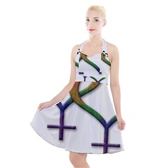 Mrs  And Mrs  Halter Party Swing Dress  by LiveLoudGraphics