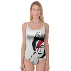 Banksy Graffiti Uk England God Save The Queen Elisabeth With David Bowie Rockband Face Makeup Ziggy Stardust Camisole Leotard  by snek