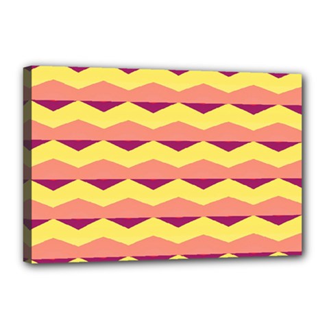 Background Colorful Chevron Canvas 18  X 12  (stretched) by HermanTelo