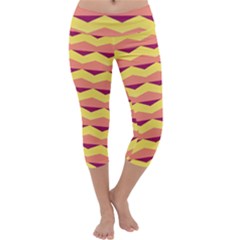 Background Colorful Chevron Capri Yoga Leggings