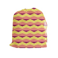 Background Colorful Chevron Drawstring Pouch (xl)