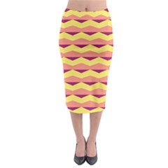 Background Colorful Chevron Midi Pencil Skirt