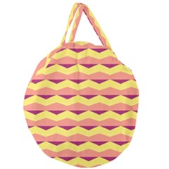 Background Colorful Chevron Giant Round Zipper Tote