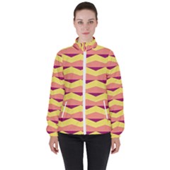 Background Colorful Chevron Women s High Neck Windbreaker