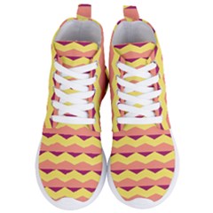 Background Colorful Chevron Women s Lightweight High Top Sneakers