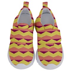 Background Colorful Chevron Kids  Velcro No Lace Shoes