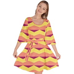 Background Colorful Chevron Velour Kimono Dress