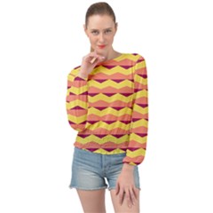 Background Colorful Chevron Banded Bottom Chiffon Top