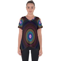 Artskop Kaleidoscope Pattern Cut Out Side Drop Tee by Sapixe