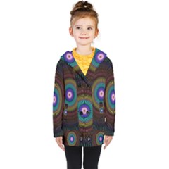 Artskop Kaleidoscope Pattern Kids  Double Breasted Button Coat by Sapixe