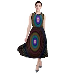 Artskop Kaleidoscope Pattern Round Neck Boho Dress