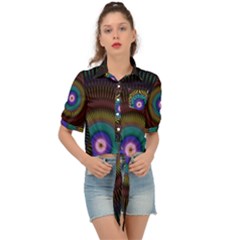 Artskop Kaleidoscope Pattern Tie Front Shirt 