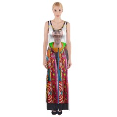 African Fabrics Fabrics Of Africa Front Fabrics Of Africa Back Thigh Split Maxi Dress