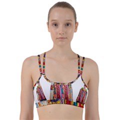 African Fabrics Fabrics Of Africa Front Fabrics Of Africa Back Line Them Up Sports Bra by dlmcguirt