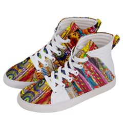 African Fabrics Fabrics Of Africa Front Fabrics Of Africa Back Women s Hi-top Skate Sneakers by dlmcguirt