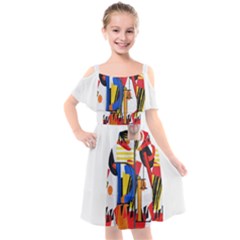 Dlm Front Dlm Back Kids  Cut Out Shoulders Chiffon Dress by dlmcguirt