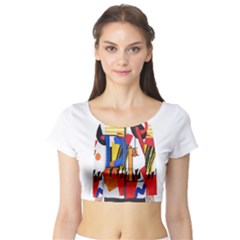 Dlm Front Dlm Back Short Sleeve Crop Top