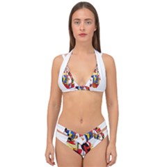 Dlm Front Dlm Back Double Strap Halter Bikini Set