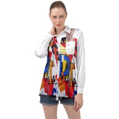 Dlm Front Dlm Back Long Sleeve Satin Shirt