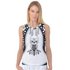 Cute Little Mandala Owl Women s Basketball Tank Top by FantasyWorld7