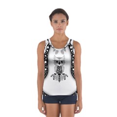 Cute Little Mandala Owl Sport Tank Top  by FantasyWorld7