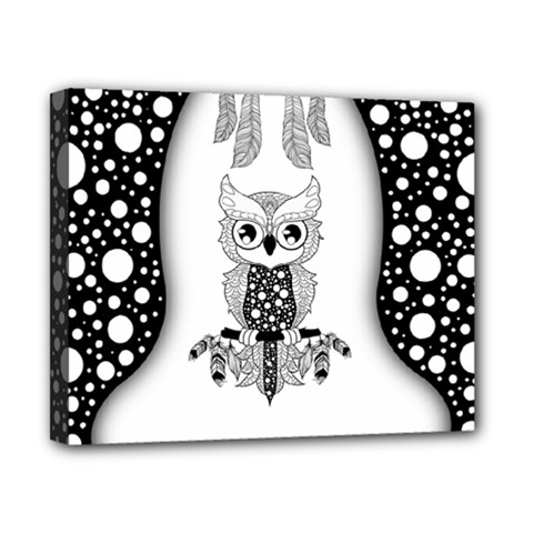 Cute Little Mandala Owl Canvas 10  X 8  (stretched) by FantasyWorld7