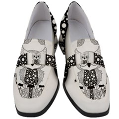 Cute Little Mandala Owl Women s Chunky Heel Loafers by FantasyWorld7