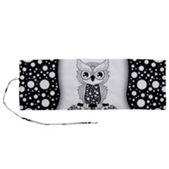 Cute Little Mandala Owl Roll Up Canvas Pencil Holder (m)