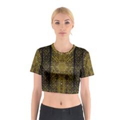 Stars For A Cool Medieval Golden Star Cotton Crop Top by pepitasart