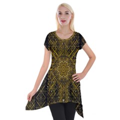 Stars For A Cool Medieval Golden Star Short Sleeve Side Drop Tunic by pepitasart