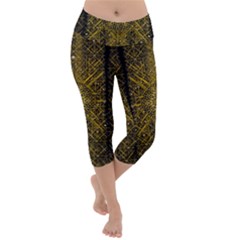 Stars For A Cool Medieval Golden Star Lightweight Velour Capri Yoga Leggings by pepitasart