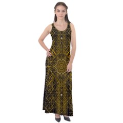 Stars For A Cool Medieval Golden Star Sleeveless Velour Maxi Dress by pepitasart