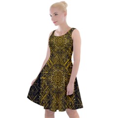 Stars For A Cool Medieval Golden Star Knee Length Skater Dress