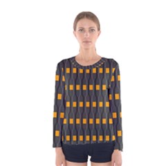 Pattern Illustrations Plaid Women s Long Sleeve Tee