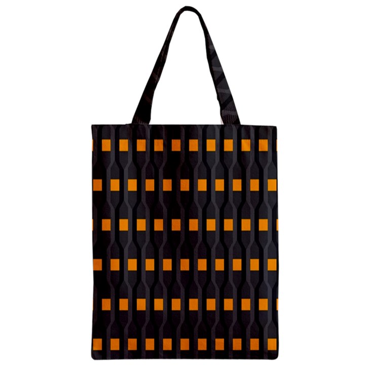 Pattern Illustrations Plaid Zipper Classic Tote Bag