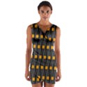 Pattern Illustrations Plaid Wrap Front Bodycon Dress View1